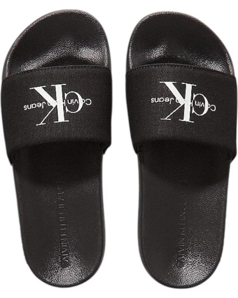 CHANCLAS CALVIN KLEIN SLIDE MONOGRAM WN NEGRAS NEGRO