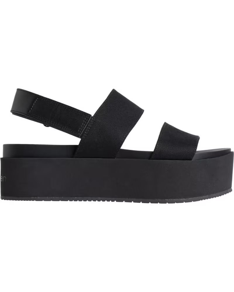 Calvin Klein Flatform Sandal Sling In Negro