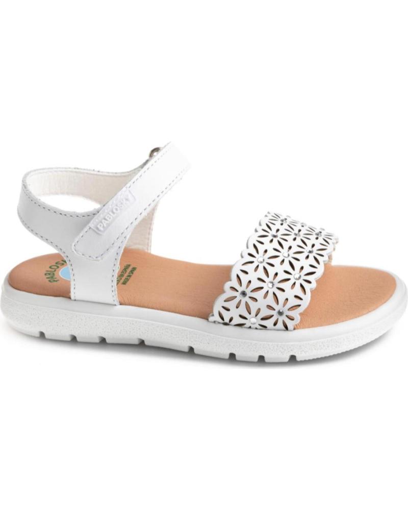 SANDALIAS PABLOSKY DE PIEL CON TIRA TEXTURIZADA BLANCA BLANCO