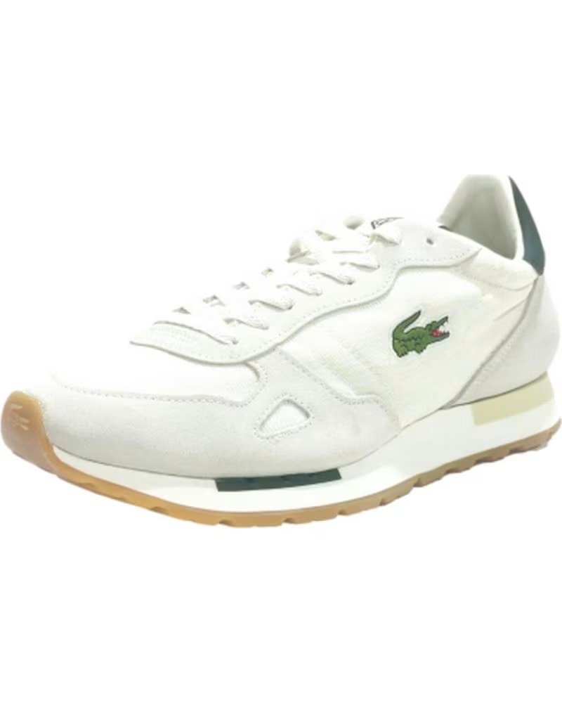 Lacoste Deportivo Casual de Serraje y Tela con Suela de Goma Blanco Verde