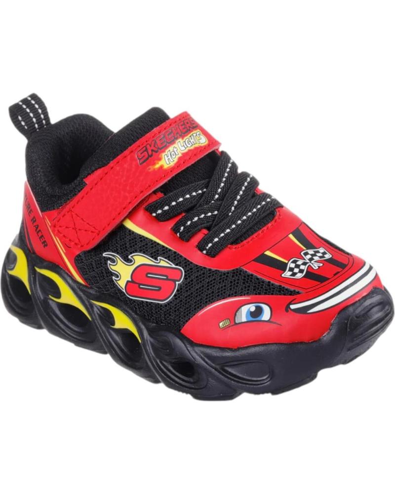 Deportivas de Niño SKECHERS ZAPATILLAS S LIGTHS THERMO FLASH WHEEL BUDDIES NEGRO 40 ROJO