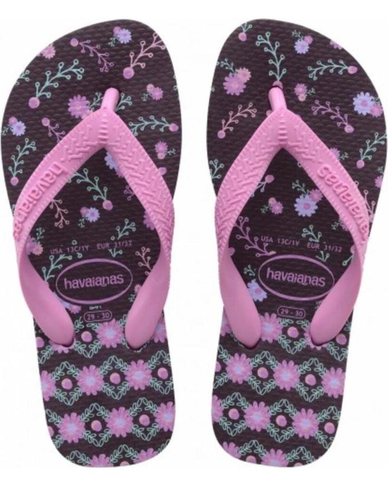 Sandalias de Niña HAVAIANAS CHANCLAS KIDS FLORE AUBERGINE FLIP FLOP 4000052-2967 VARIOS COLORES