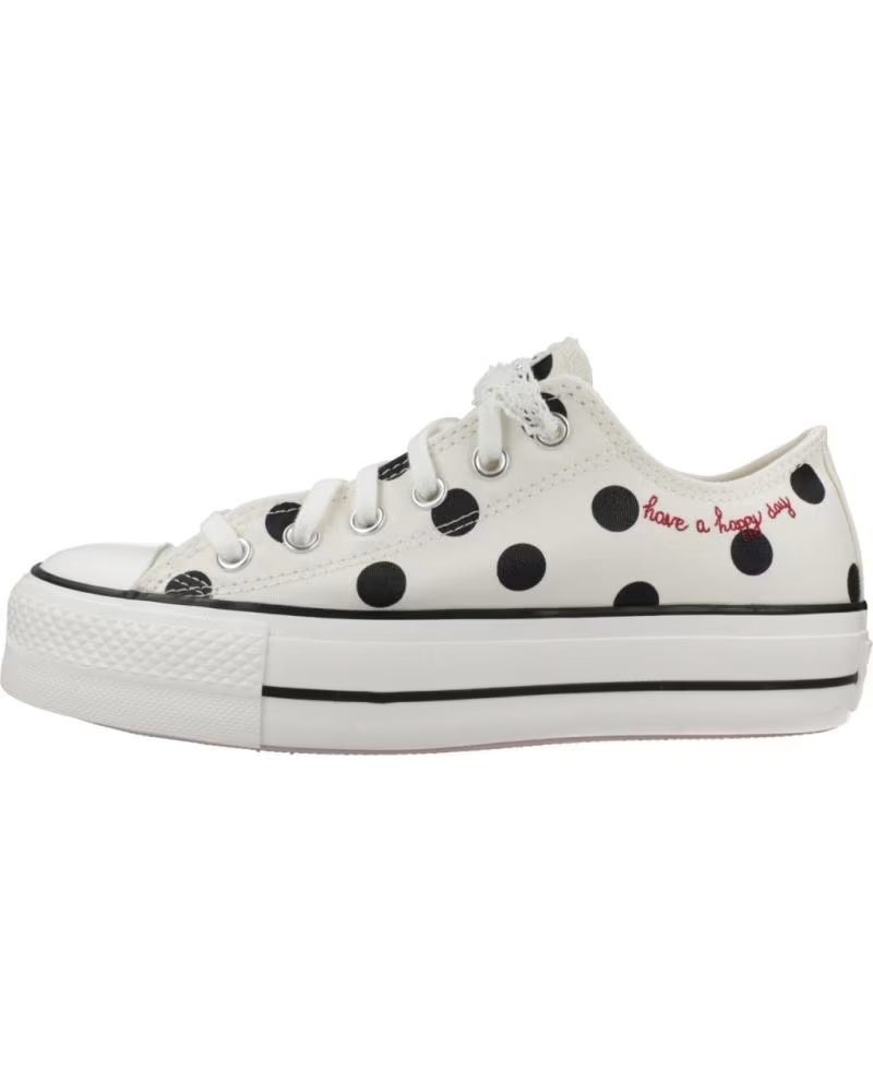 Converse Converse Chuck Taylor All Star Lift Platform Polka Dots A10689C - Zapatilla Baja Lunares Blancos y Negros Egret