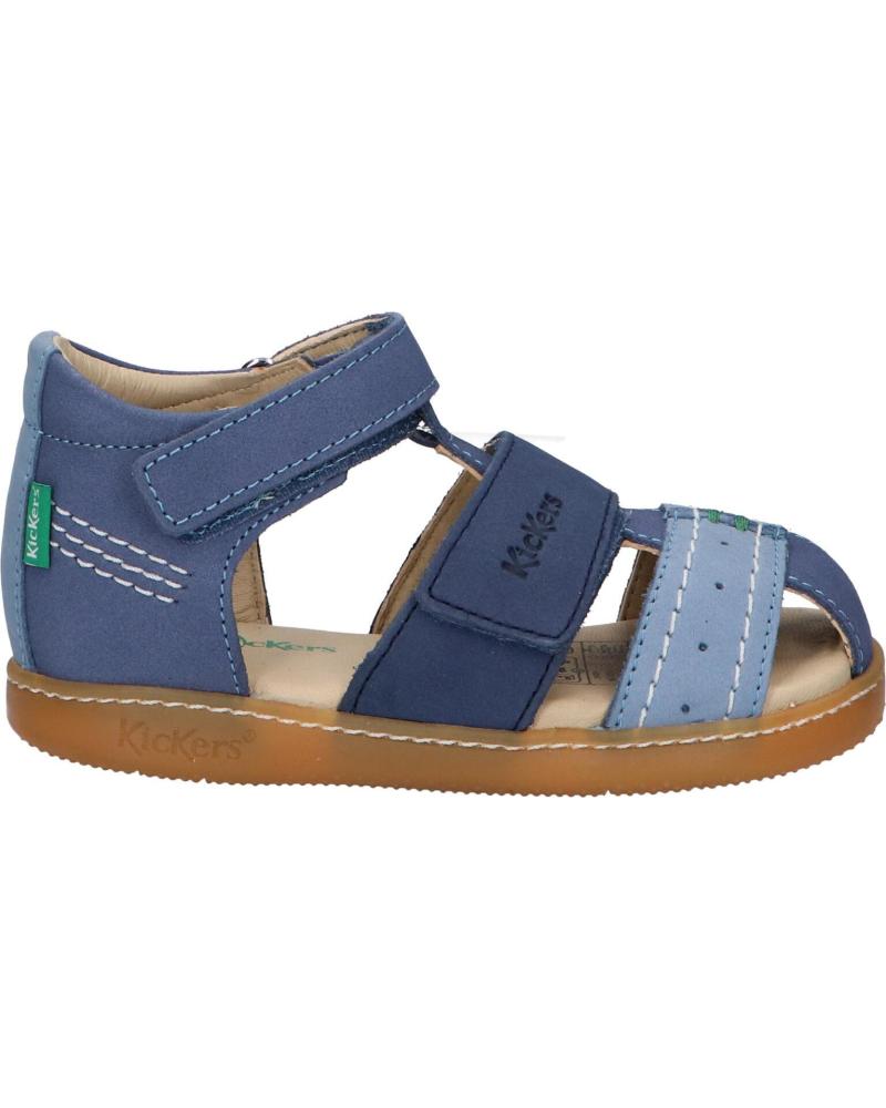 Sandalias de Niño KICKERS 1201380-10-0 KICK BAZAR COW NUBUCK 53 BLEU TRICOLORE