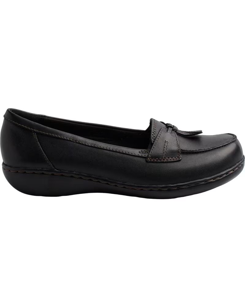 Clarks Mocasines de Piel Ashland-bubble para Mujer Negro