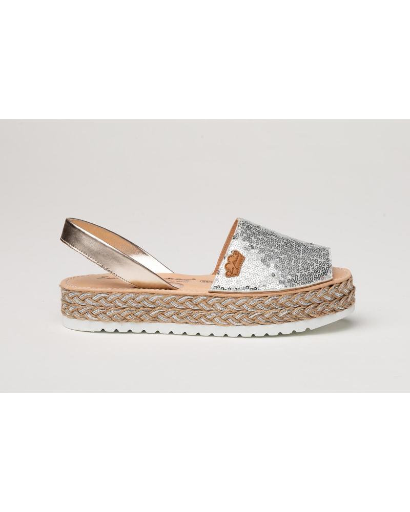 Sandálias de Mulher EVA MAÑAS IBICENCA GLITTER-SEQUINS GEL-MEMORY FOAM 1253 PLATA