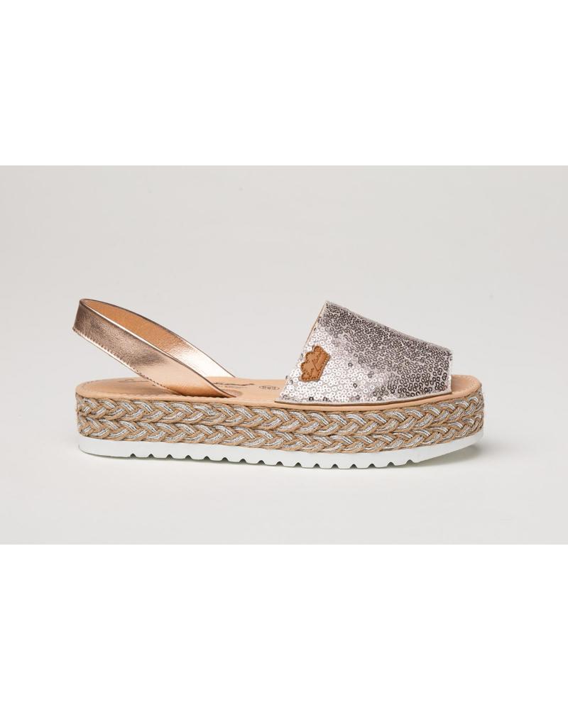 Sandálias de Mulher EVA MAÑAS IBICENCA GLITTER-SEQUINS GEL-MEMORY FOAM 1253 NUDE