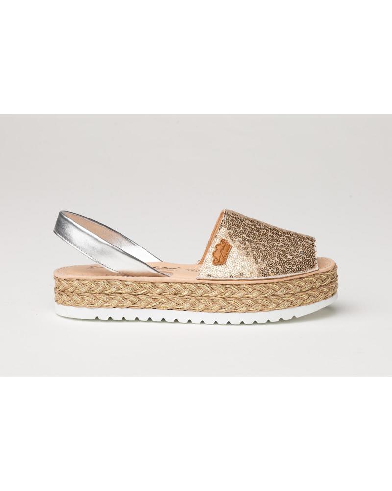 Sandálias de Mulher EVA MAÑAS IBICENCA GLITTER-SEQUINS GEL-MEMORY FOAM 1253 PLATINO