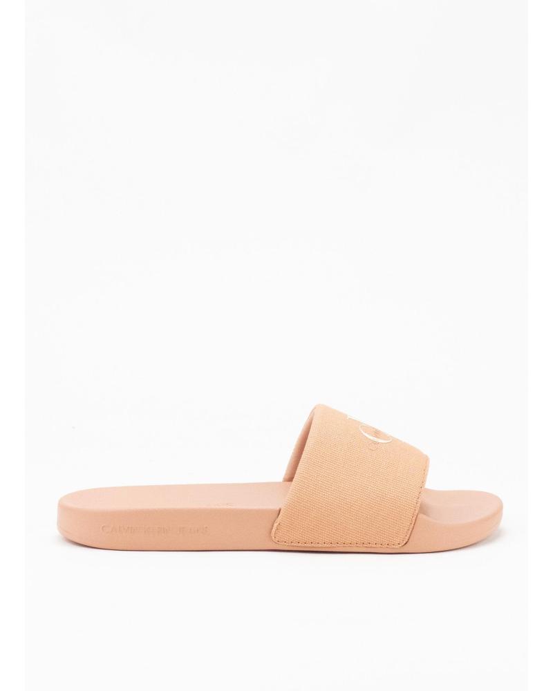 Chanclas de Mujer CALVIN KLEIN SLIDE MONOGRAM WN CORAL