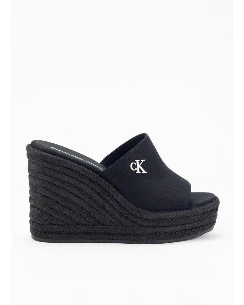 Sandalias de Mujer CALVIN KLEIN WEDGE ROPE SLIDE MG NEGRO