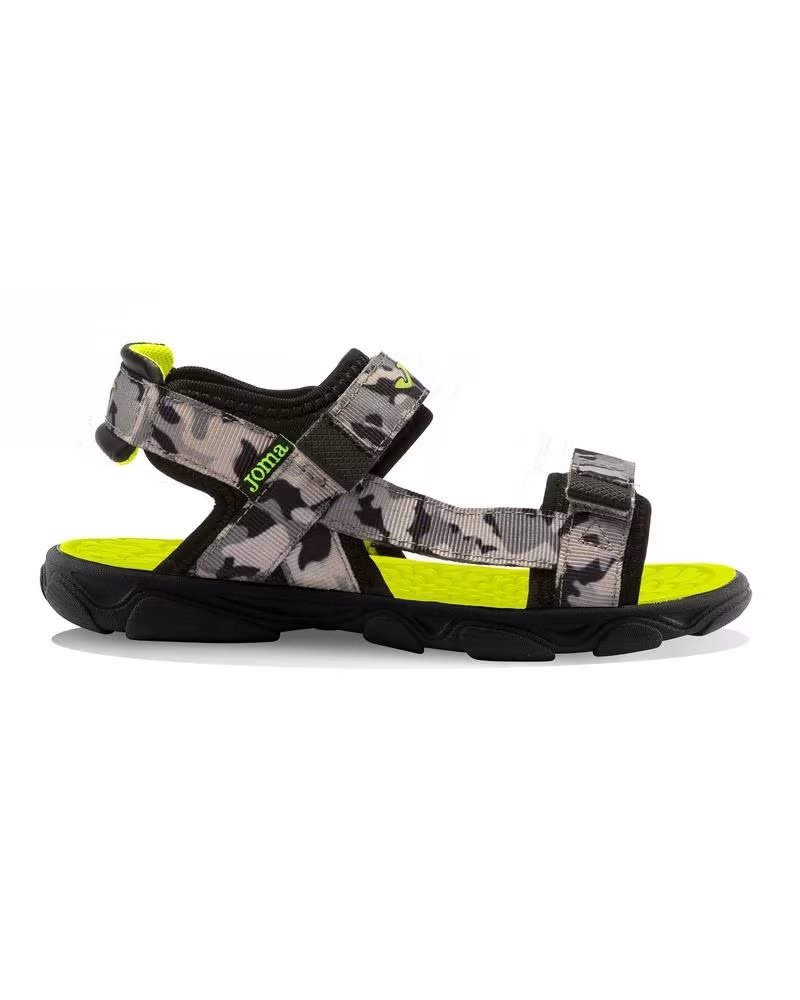 Sandalias Joma Boat Jr SBOAJS2201V para Niño, Estampado Camuflaje y Verde Flúor Multicolor