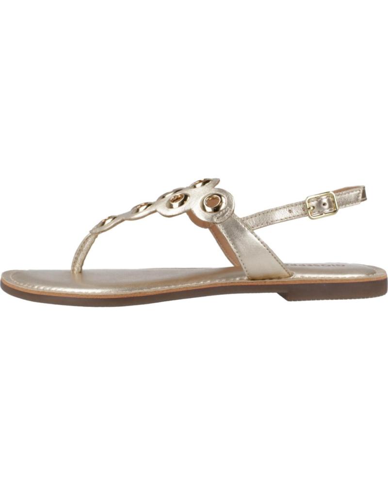 SANDALIAS TANGA GIOSEPPO DUNBAR DORADO PLATINO CON ANILLO DECORATIVO PLATINO