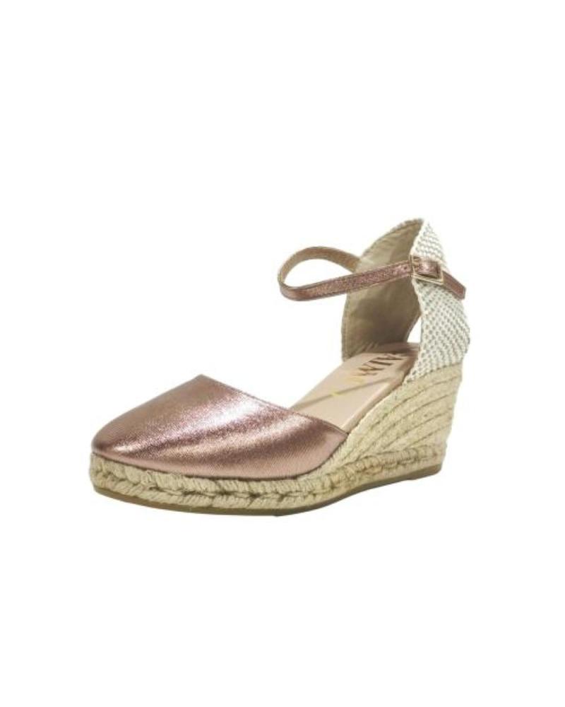 Sapatos de cunha de Mulher GAIMO ALPARGATA CASUAL DE PIEL CON CUNA DE YUTE NATURAL MAKE UP BRONCE