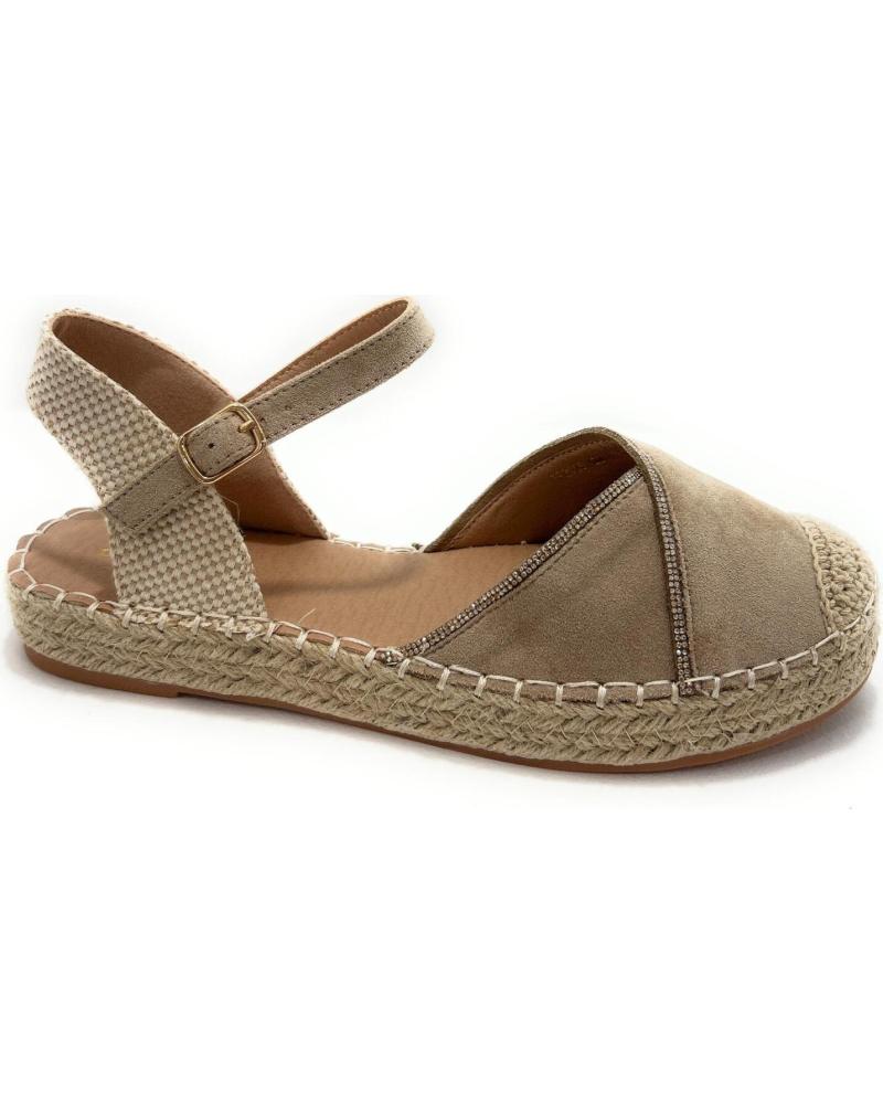 Sandalias de Mujer CHIC VISION ESPARDENAS PLANAS DESTALONADA BRILLANTES MARRóN