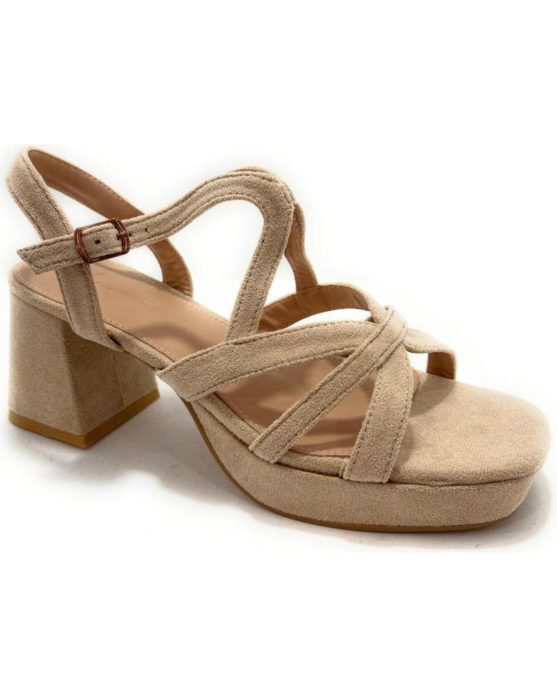 Sandalias de Mujer KISS LEISS SANDALIAS MUJER TACON-PLATAFORMA TIRAS V BEIGE