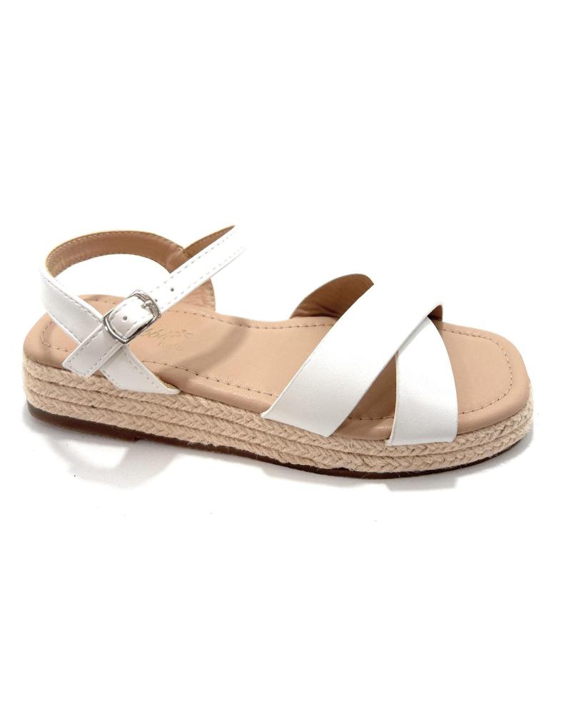 Sandalias de Niña BUBBLE BOBBLE SANDALIAS NINA DOBLE PISO CUERDA CRUZADA BLANCO