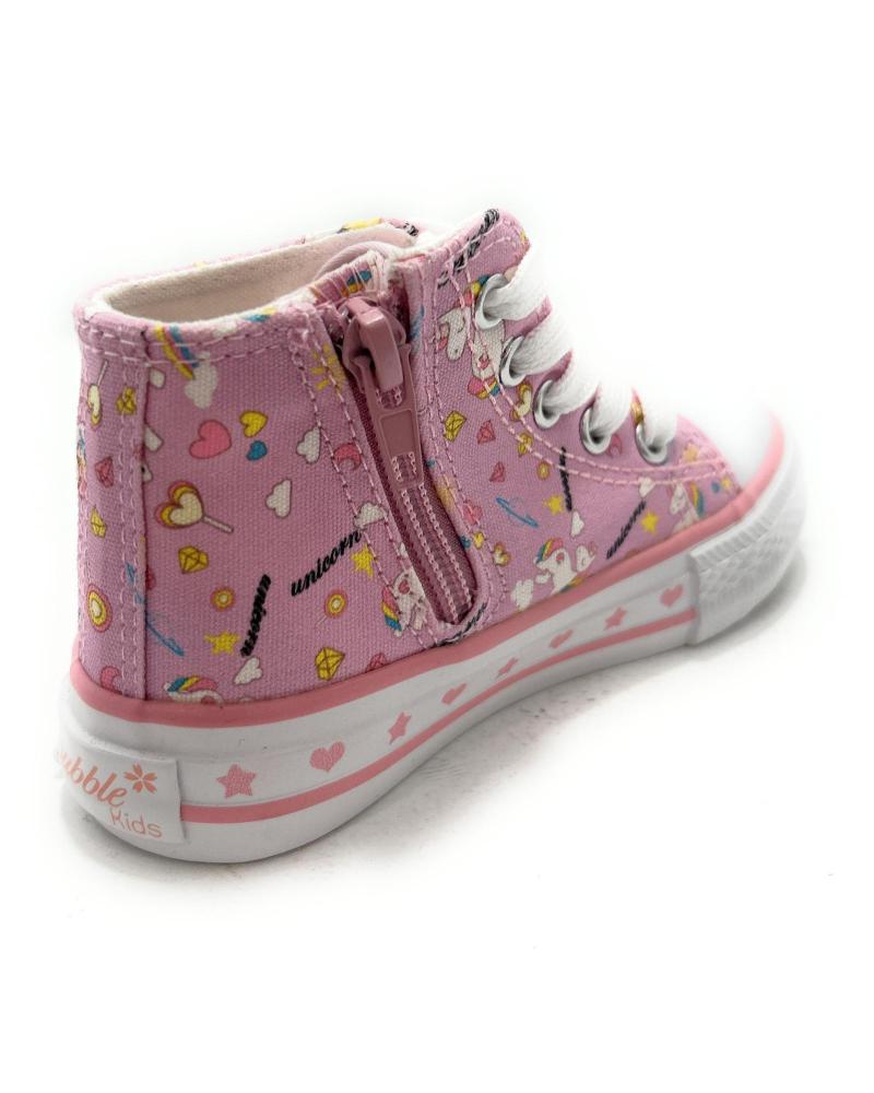 Botines de Hombre BUBBLE BOBBLE BOTIN LONA NINA CORDON-CREMALLERA DIBUJO ROSA
