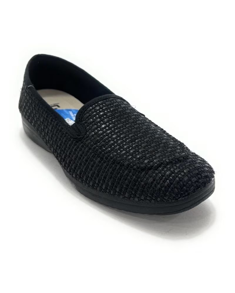 Pantufas de Mulher TUPIE CHINELO MOCASSIM TÊXTIL CONFORTO NEGRO