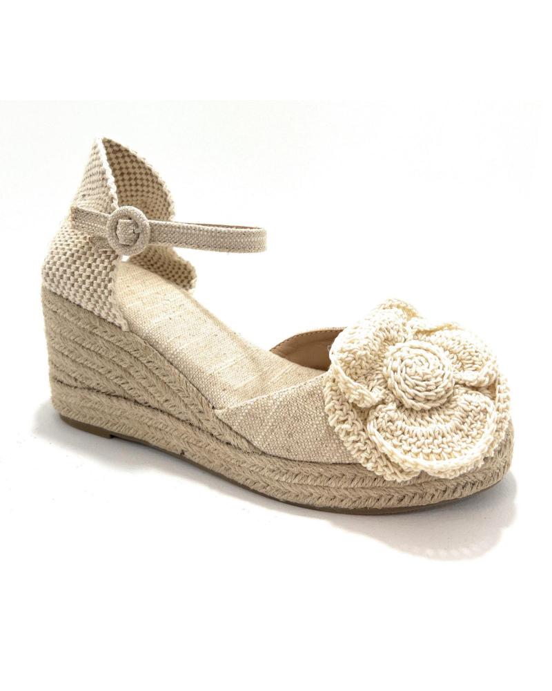 Sandálias de Mulher BUONAROTTI ESPARDENAS CUNA HEBILLA FLOR BEIGE