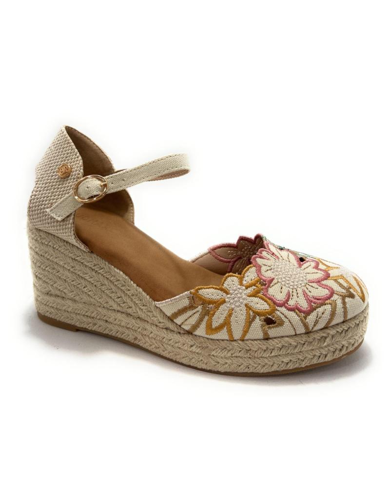Sandálias de Mulher BUONAROTTI ESPARDENAS CUNA-PLATAFORFA FLORES HEBILL BEIGE