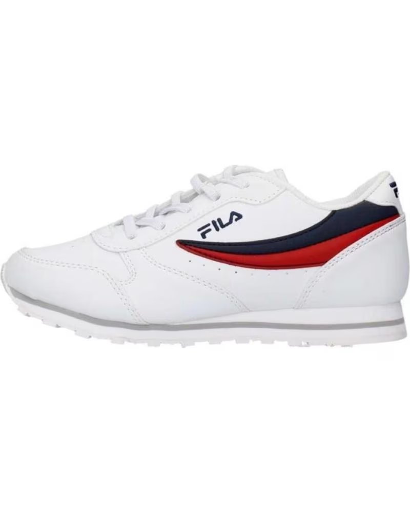 Fila Zapatillas Fila Orbit Low Kids Blancas con Rayas Azul Marino y Rojo Blanco