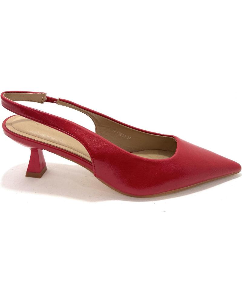 Sandalias de Mujer BUONAROTTI ZAPATOS VESTIR SALON DESTALONADO TACON B ROJO