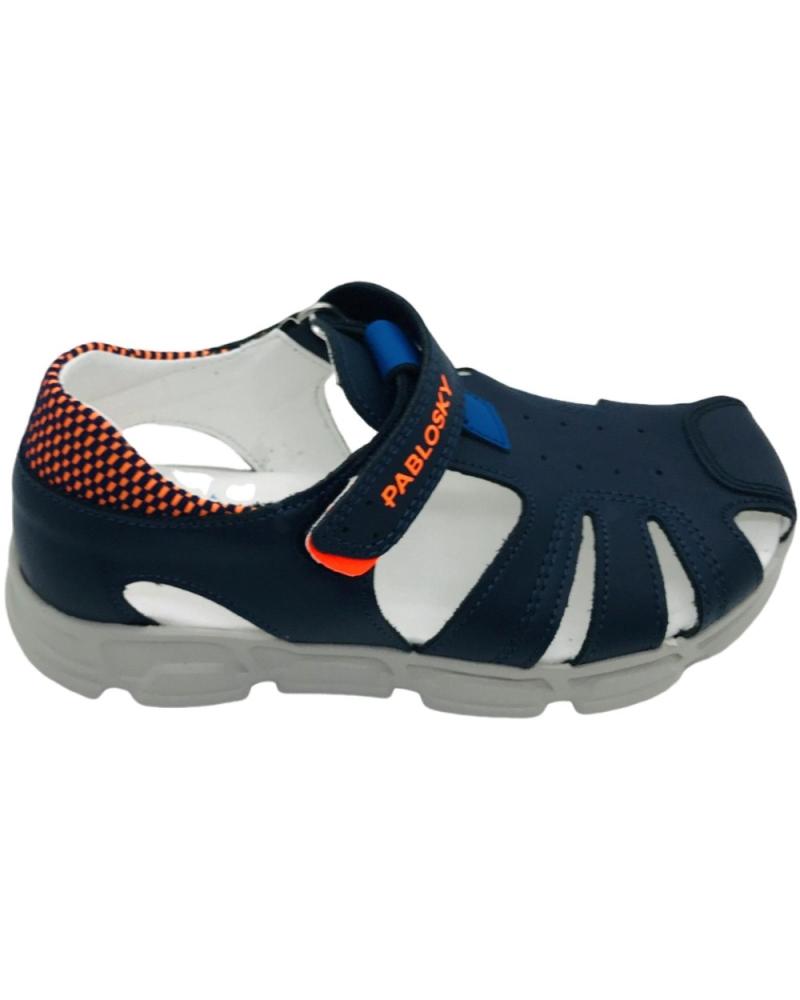 PABLOSKY SANDALIAS DE PIEL MEDITERRÁNEO AZULES CON PUNTERA REFORZADA MEDITERRANEO