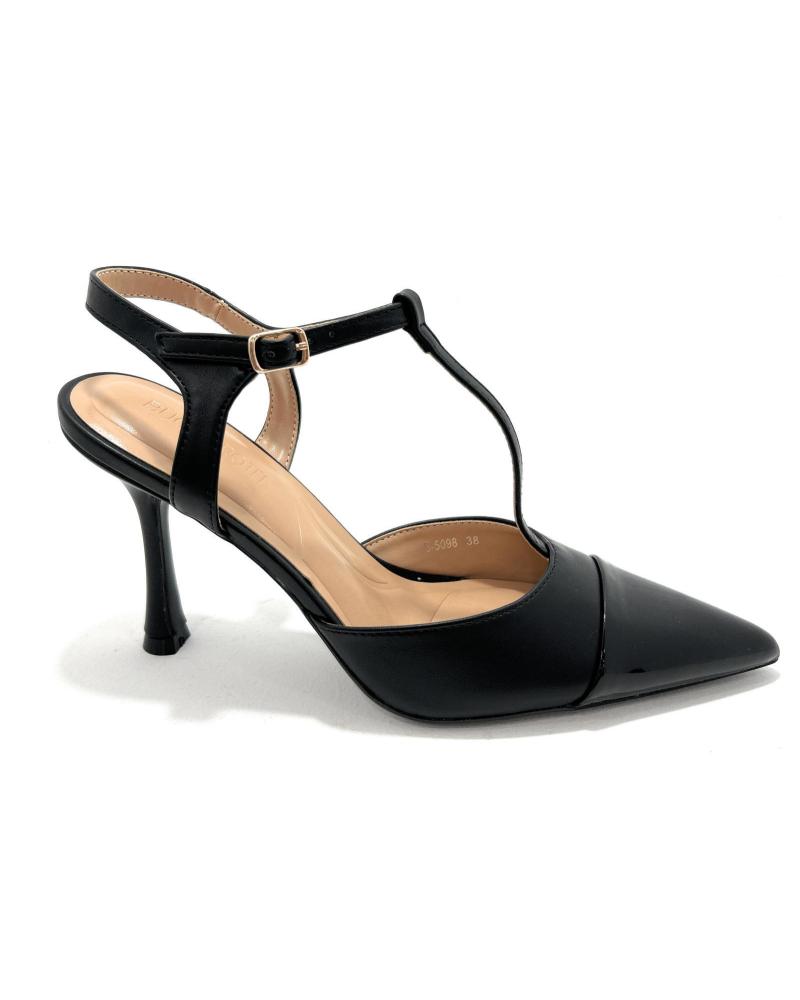 Sandálias de Mulher BUONAROTTI SALON TACON ALTO HEBILLA PUNTA NEGRO