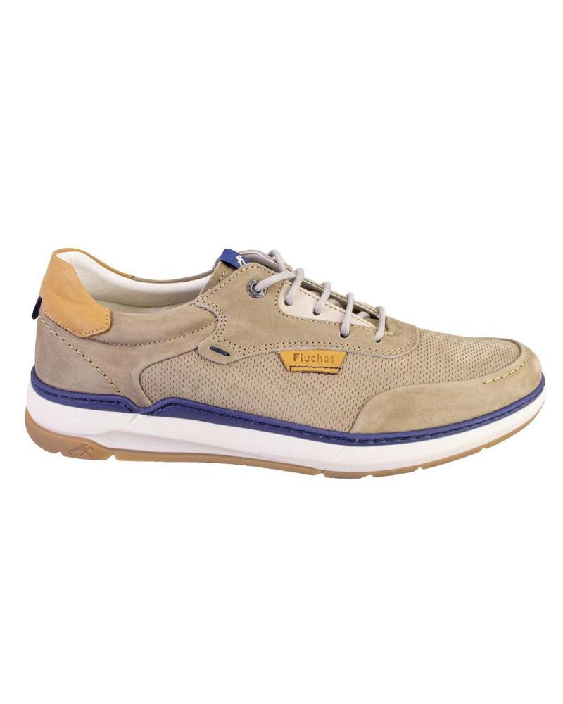 Deportivas de Hombre FLUCHOS F2210 ZAPATILLAS CASUAL DE HOMBRE NOBUK BEIGE