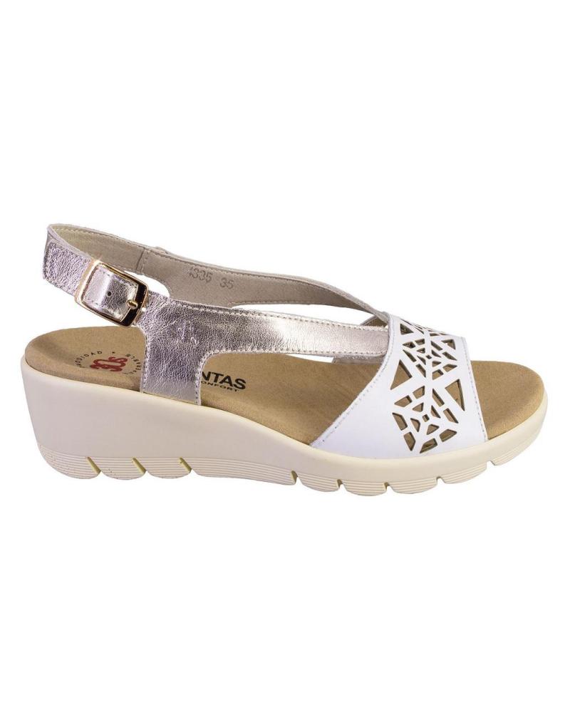 Sandalias de Mujer TREINTAS 4335 SANDALIAS DE MUJER PIEL BLANCO Y ORO