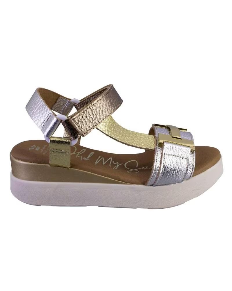 de oh my sandals 5671-2478 sandalias de mujer piel plata