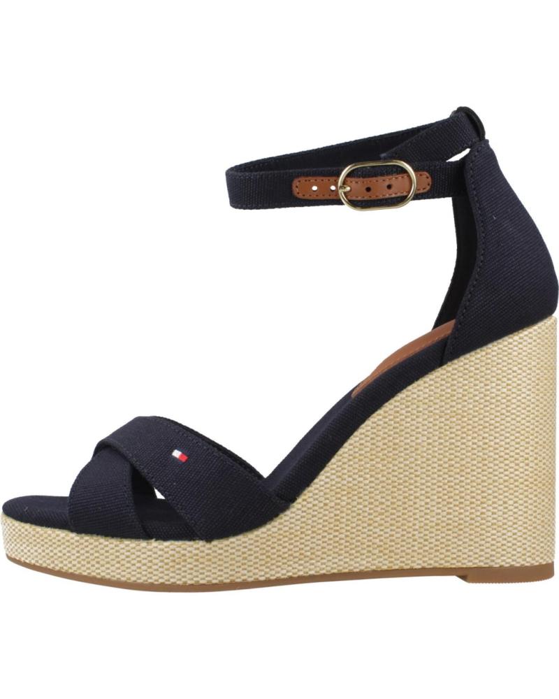 TOMMY HILFIGER SANDALIAS CUÑA MUJER FLAG HIGH WEDGE ESPAD CR AZUL D DW6 DW6