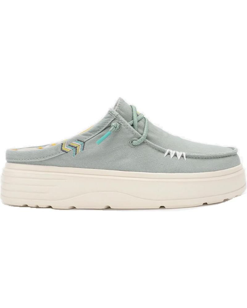 Sapato de vela de Mulher WALK IN PITAS CAPARICA ZUECO DE MUJER DE ALGODON - VERDE
