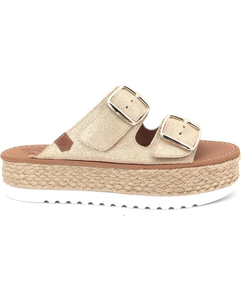 Chanclas de Mujer POPA CHANCLAS POPA DE MUJER CON DOBLE CORREA Y HEBILLAS METÁLICAS AMARILLO