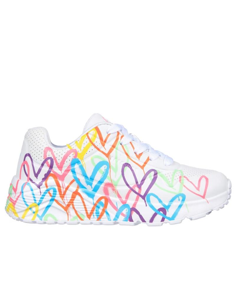 Deportivas de Mujer y Niña SKECHERS ZAPATILLAS SKECHERS JGOLDC 314064L CON ESTAMPADO DE CORAZONES WMN
