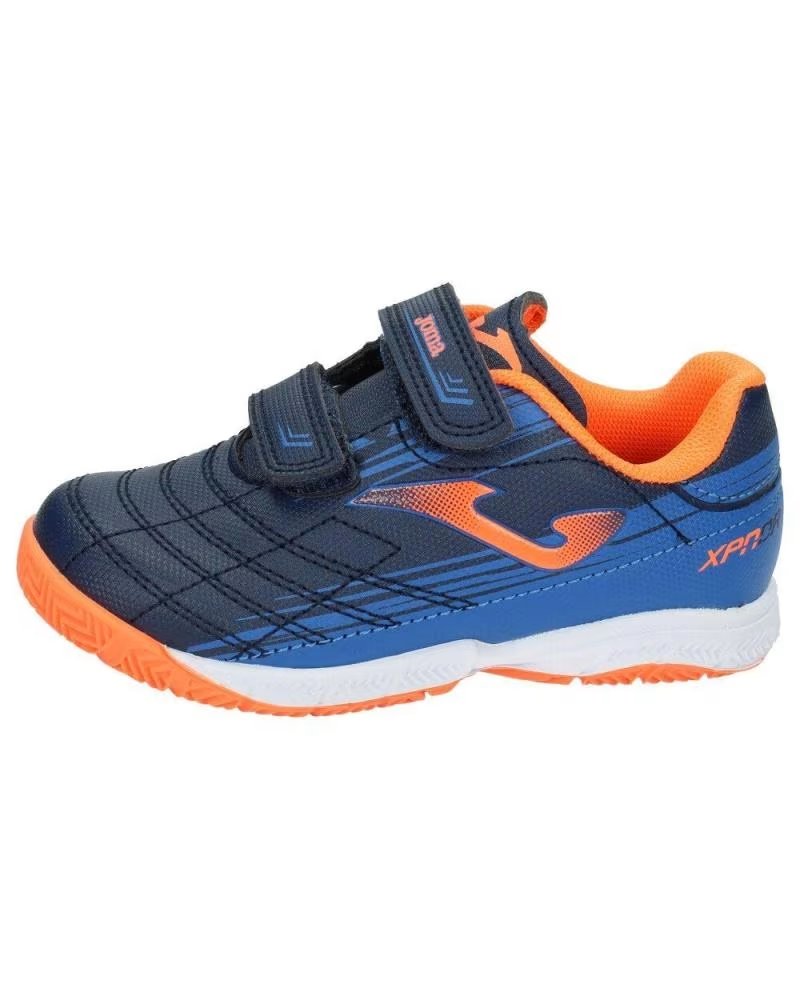 Deportivas de Niña y Niño Joma Futbol Sala Xpander Jr 2103 Royal y Naranja Azul Marino