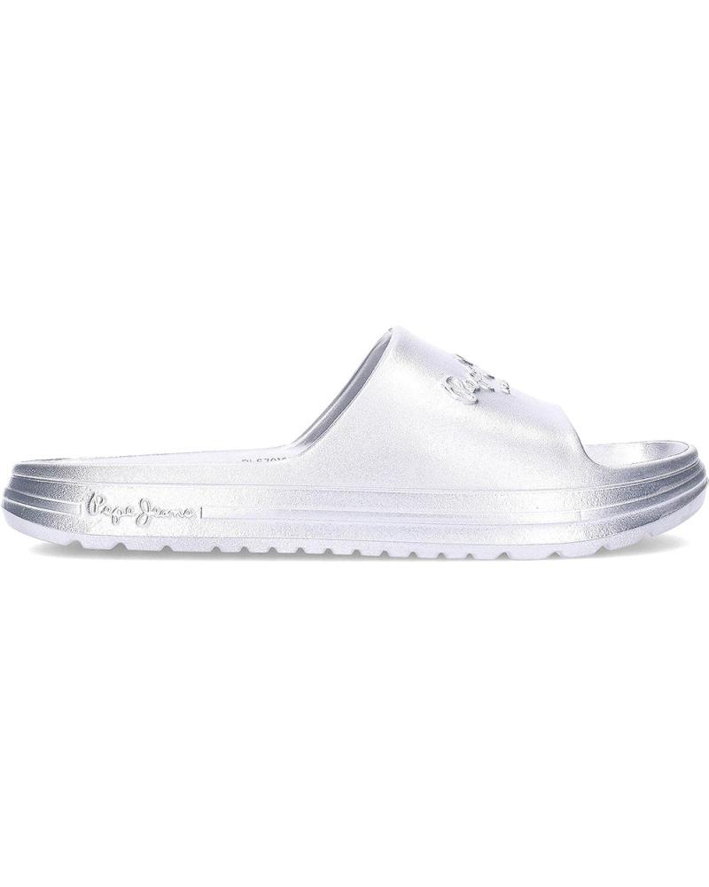CHANCLAS PEPE JEANS BEACH SLIDEMET PLS70165 PLATEADAS PARA MUJER SILVER