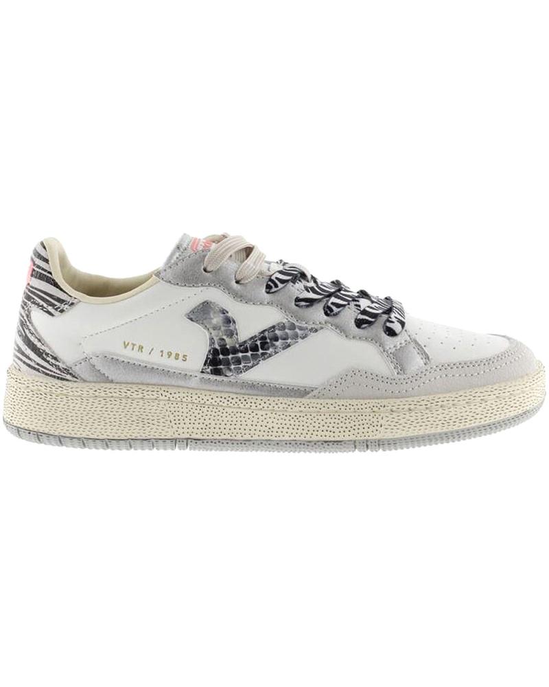 Deportivas de Mujer VICTORIA ZAPATILLAS DE PIEL SMASH ANIMAL MIX 8806109 GRIS