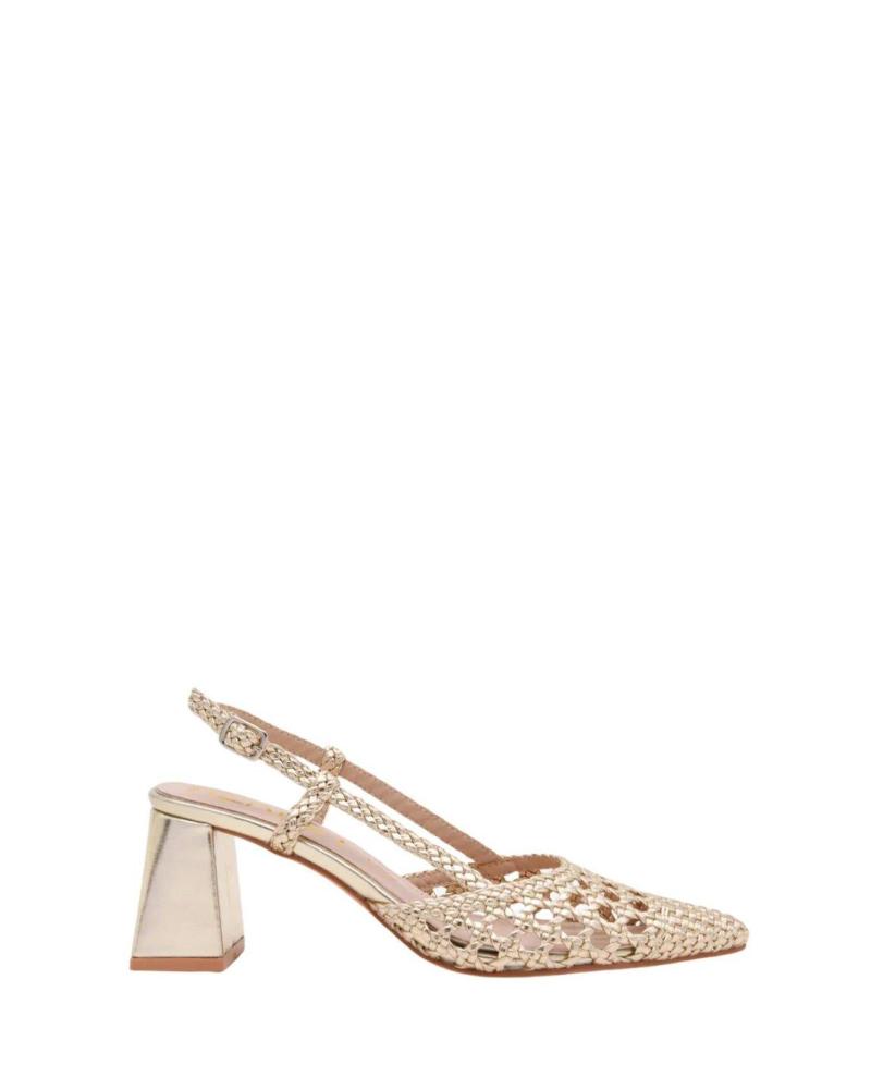 Sapatos de salto de Mulher AZAREY ZAPATO DESTALONADO TRENZADO DORADO GOLD