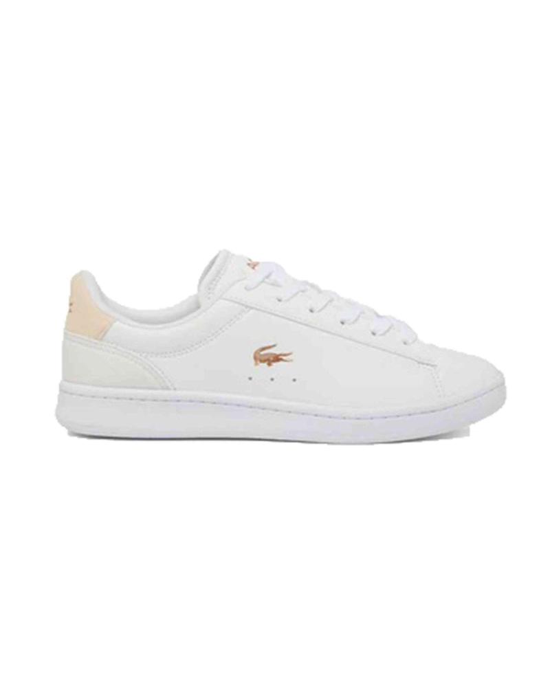 ZAPATILLAS LACOSTE CARNABY-1Y9 / SET 224 BLANCAS CON DETALLES ROSAS VARIOS COLORES