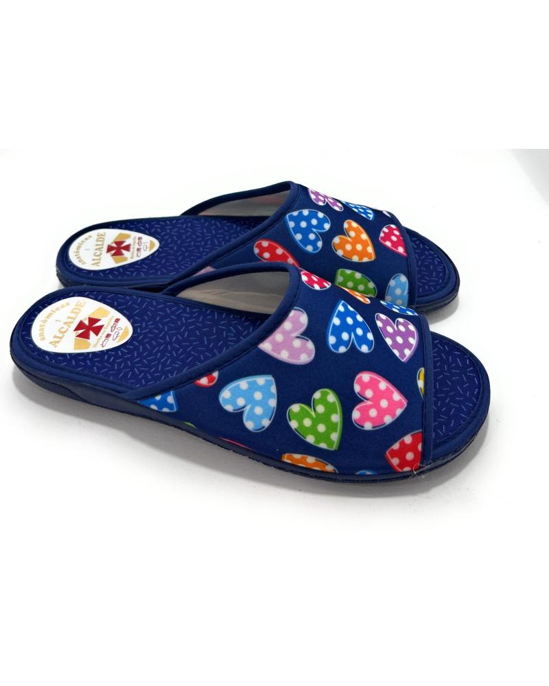 Calzado de casa de Mujer SELQUIR ZAPATILLAS CASA MUJER P-ABIERTA CORAZONE AZUL