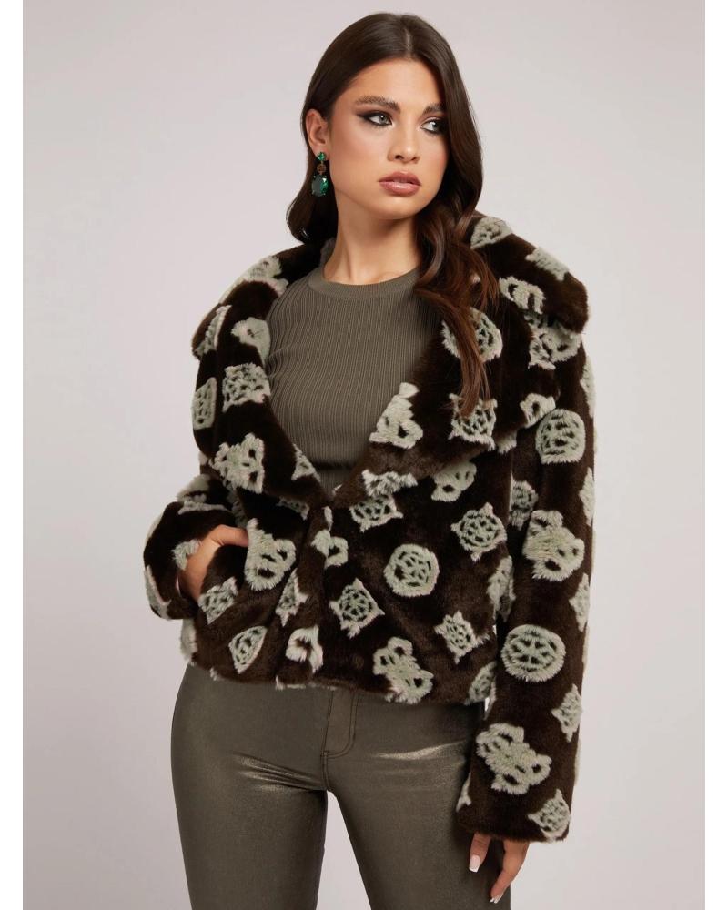 CHAQUETA GUESS DE PELUCHE SINTÉTICO JACQUARD VARIOS COLORES