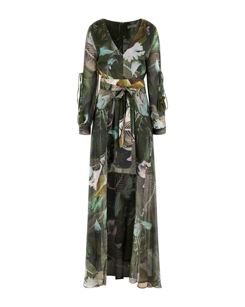 VESTIDO LARGO GUESS ESTAMPADO DE HOJAS PARA MUJER VARIOS COLORES
