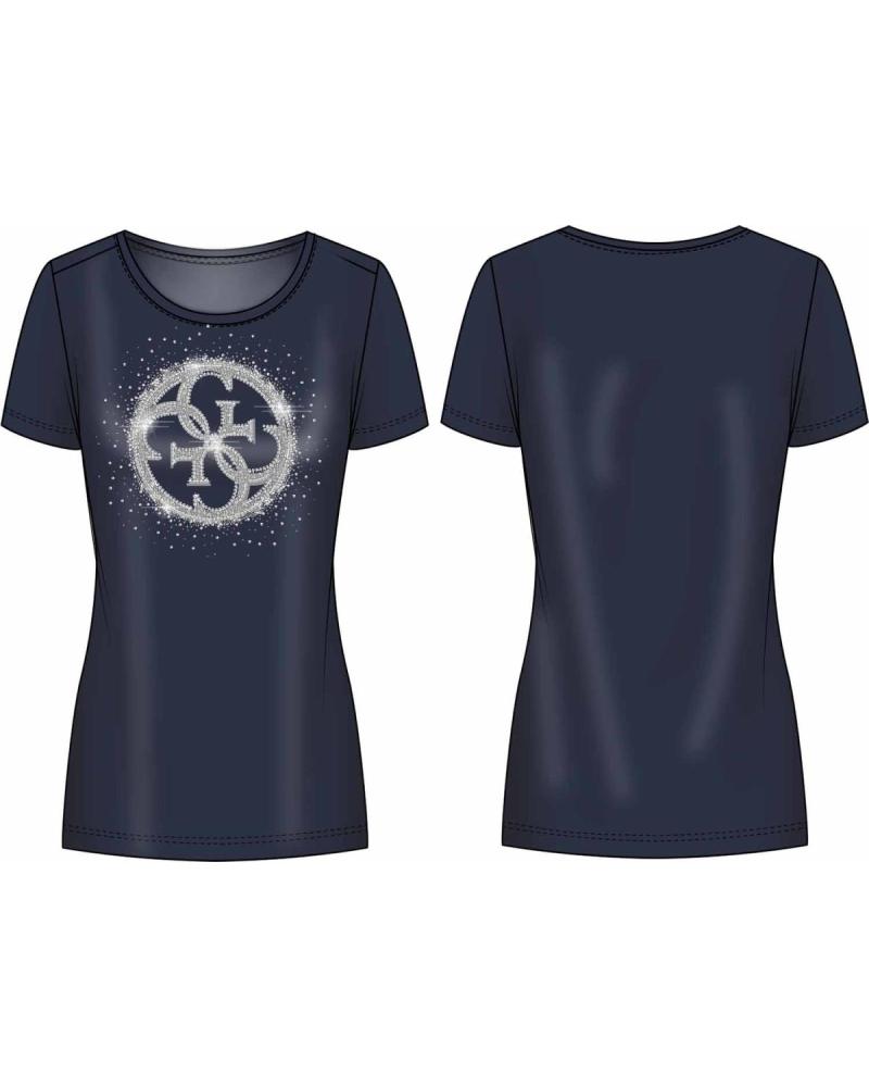 CAMISETA GUESS MARINO CON LOGO DE BRILLOS MARINO