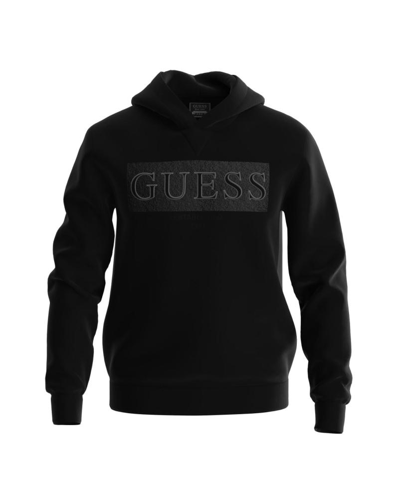 SUDADERA CON CAPUCHA GUESS NEGRA CON LOGO BEAU NEGRO