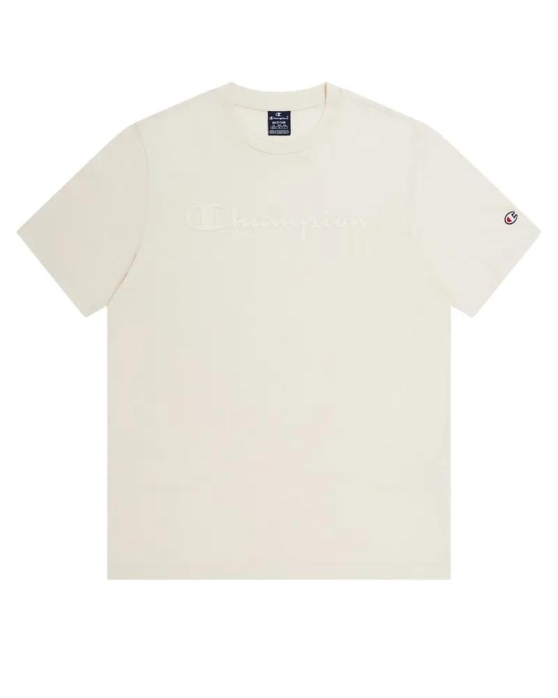 CAMISETA CHAMPION LEGACY CREWNECK DE MANGA CORTA BEIGE - REF. 219874-YS137 YS137