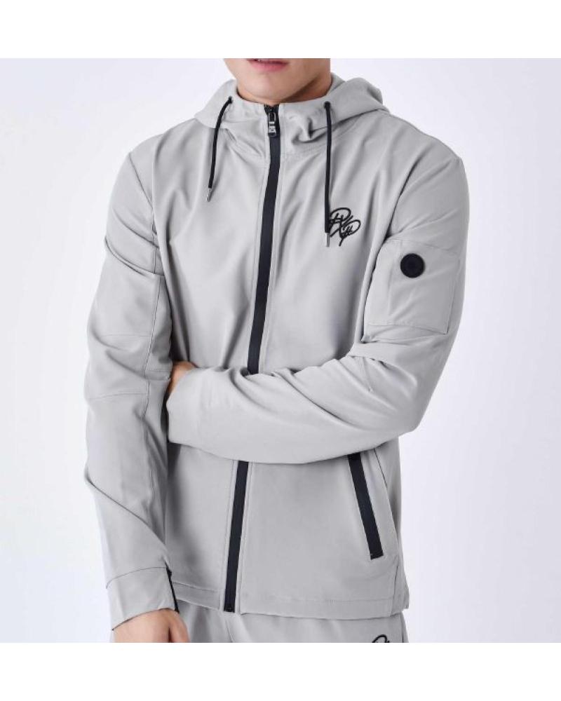 SUDADERA CHAQUETA TÉCNICA PROJECT X PARIS LSBK CON CREMALLERA - GRIS CLARO LSBK