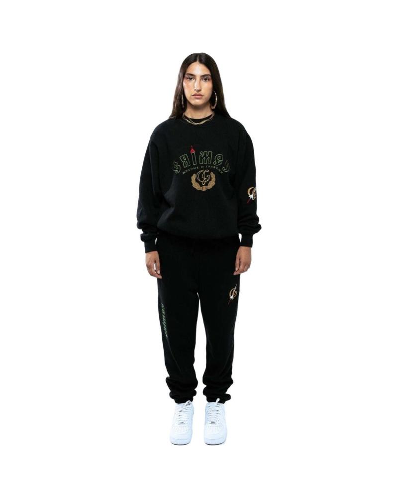 GRIMEY SUDADERA THE LOWER DEPTHS VINTAGE CREWNECK NEGRA CON ESTAMPADO GRÁFICO BLK-BLACK