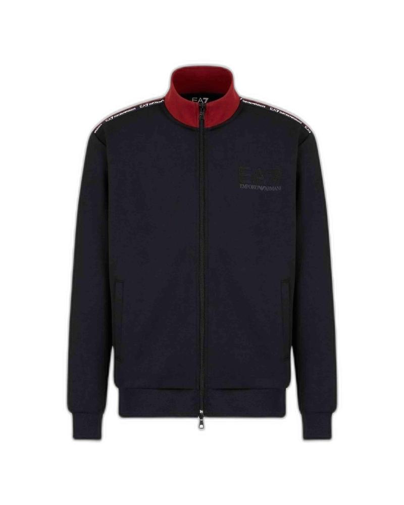SUDADERA EMPORIO ARMANI NEGRA CON CUELLO BURDEOS NEGRO