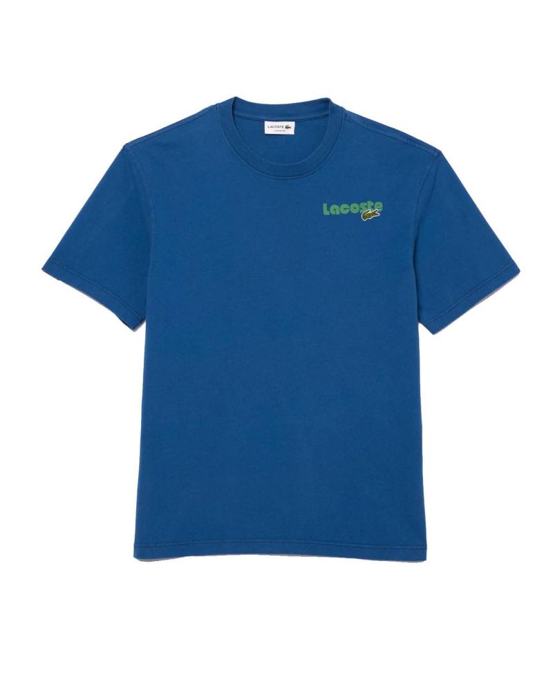 LACOSTE CAMISETA MANGA CORTA CON EFECTO LAVADO OMBRE AZUL GLOBE AZUL